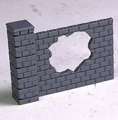 Concrete Block Wall straight sections with hole (2)
